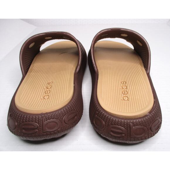 New BEBE Caprii Brown w/ Gold Embellishments Women Sz 8 Slides Sandals - Picture 5 of 8